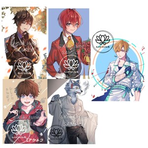 Puede incluir: Cinco ilustraciones digitales de personajes de anime. Los personajes est&aacute;n dibujados en un estilo colorido con una variedad de ropa y accesorios. Las ilustraciones se encuentran en una variedad de fondos, que incluyen un bosque, una calle de la ciudad y un escenario musical.