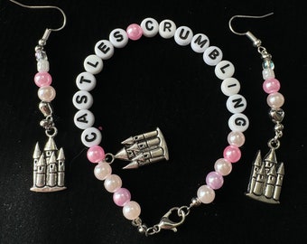 Castles Crumbling Taylor inspired  Earing and Bracelet Set | Eras Tour | TTBD | Eras | TS Bracelet | Taylor Bracelets | Songs |