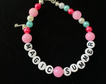 Magic Summer Friendship Bracelet Silver Clasp (7.5 inches) | Boy Bands | Block | Kids | Pop Music | 80s | 90s | Bloods | Joey | Jordan