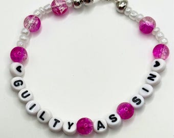 Guilty As Sin Taylor inspired Friendship Bracelet (7.5 inches clasp) Eras Tour RepTV swifies jewelry fangirl Tayvis Taylor Version