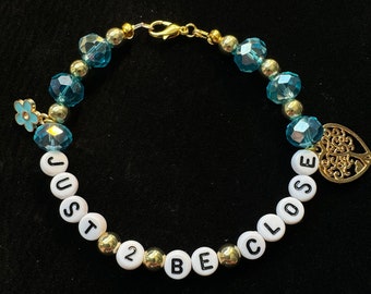 Just To Be Close Boy Band Friendship Bracelet with Clasp | 8 inch | Back | Concerts | Street | Boy Bands | AJ | Nick