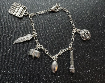 Taylor-inspired Charmed Bracelet | Silver | adjustable 8 in | poets | department