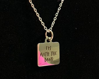 I'm With The Band Silver Necklace 18in with clasp | Boy Bands | Rock | Back | Boys | Sync | Jonas