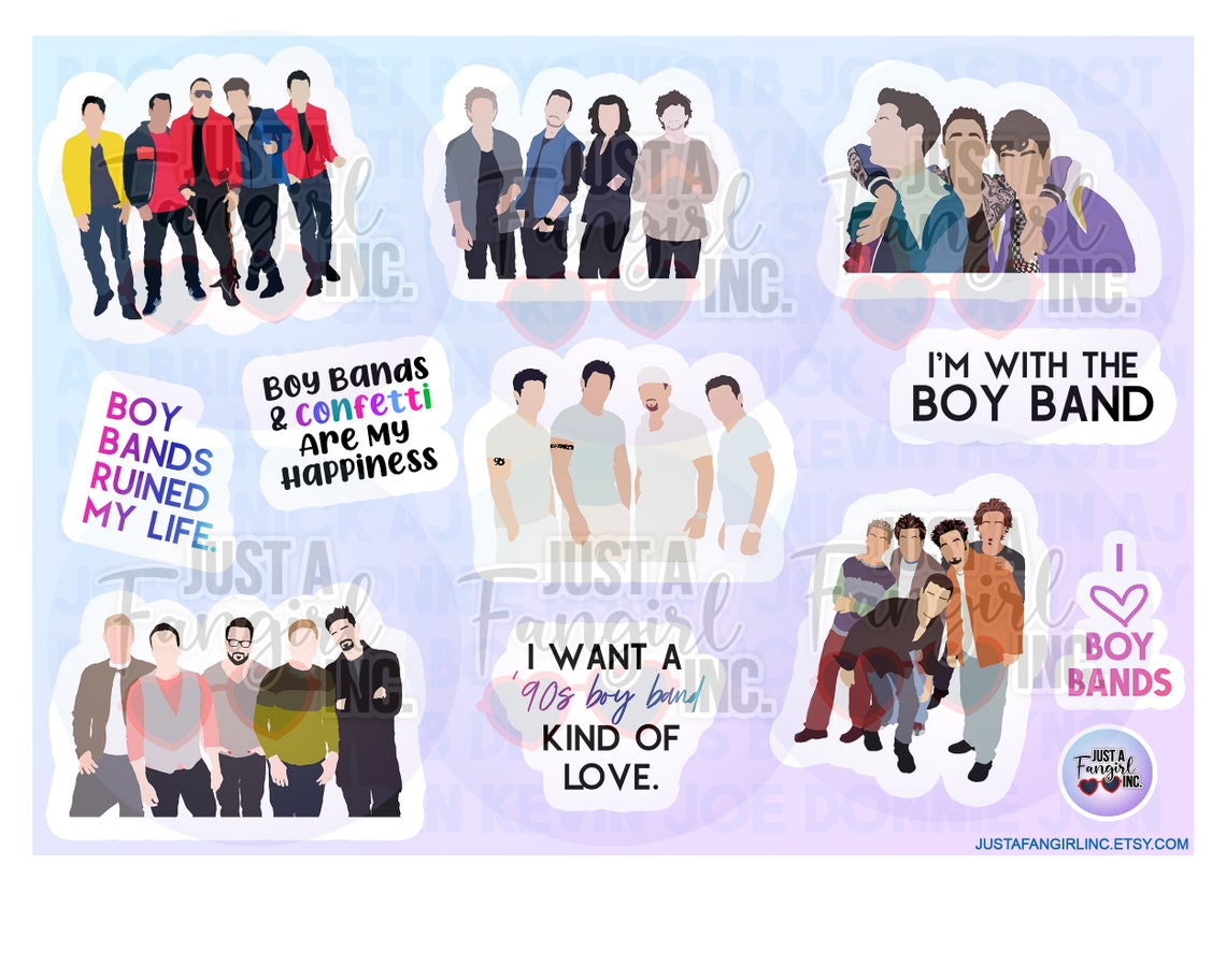 Boy Bands Sticker Sheet Backstreet Boys NSYNC NKOTB 98 | Etsy