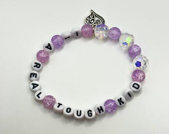 I'm A Real Tough Kid Taylor inspired Friendship Bracelet (7.5 stretchy) Eras Tour RepTV swifies jewelry fangirl Tayvis Taylor Version