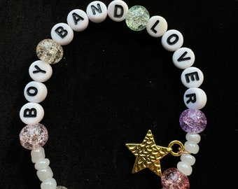 Boy Band Lover  Inspired Friendship Bracelet with Clasp | 7.5 inch | Back | Concerts | Street | Boy Bands | Sync | 98  | Direction | Jonas