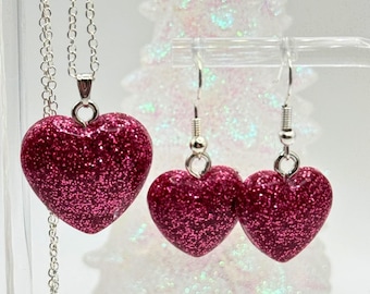 Mastermind Taylor-inspired Heart Earring and Necklace set with 18 inch silver chain gifts for swifties