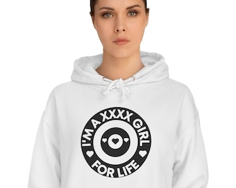 I'm a [Custom Name] Girl For Life Customizable Personalized Unisex College Hoodie, Boy Bands, swifies, 90s, Pop Music, Gifts for her
