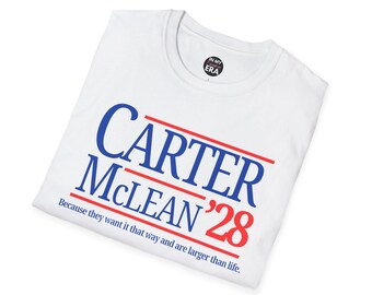 Carter/McLean 28 Election Humor T-Shirt Boy Bands Unisex Softstyle Tee, Funny Political Graphic Tee, Men's Women's Election Shirt, Humorous