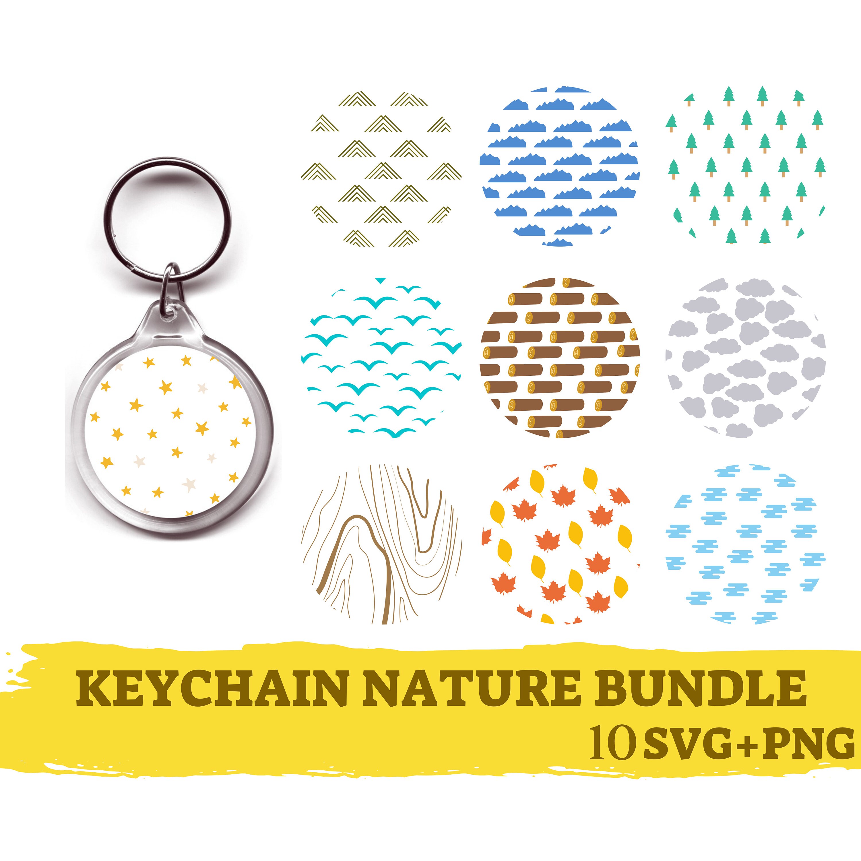 Download 10 Keychain Nature Svg Bundle Keychain Patterns Svg Round ...