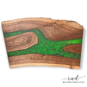 Handcrafted Wood Epoxy Resin Serving Board, Custom Engraved Charcuterie Board Platter, Personalized Wedding, Engagement, Anniversary Gift