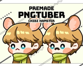 Chibi Hamster PNGTuber Avatar: Premade Reactive Model (Digital Download)