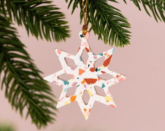 Star Decoration, Hanging Ornament for Christmas Tree, Stylish Xmas Dec, Colourful Bauble, Handmade Xmas, Secret Santa for Friend, Stocking