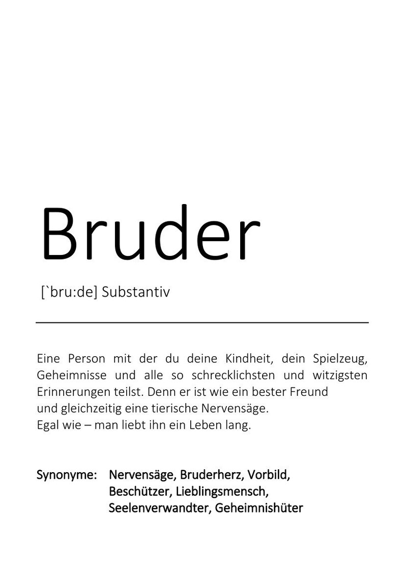 Poster Brother | Thank You | Brother Heart | Gift | Definition | Poster ...