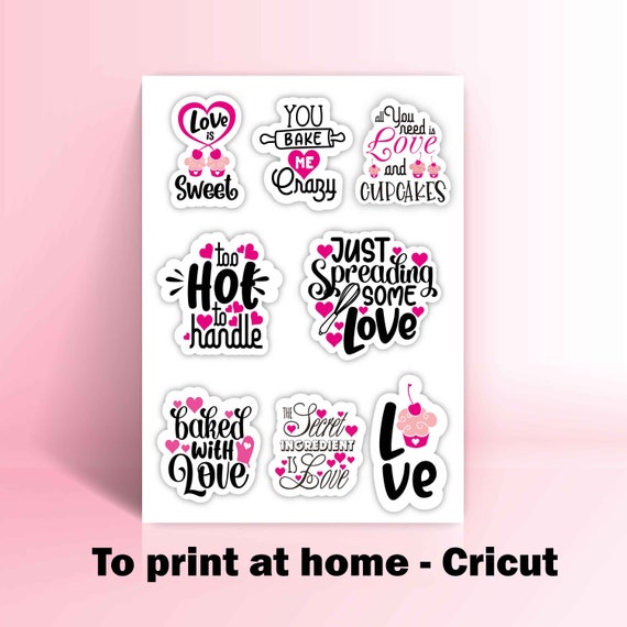Pegatinas / Stickers De San Valentín Para Imprimir En Casa A4 