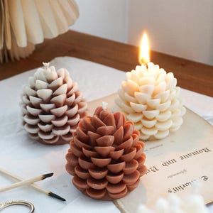 Zapfen Kerze | Kiefernzapfen Kerzen | Home Decor | handgemachte Kerzen | natürliche Tischdeko | Kerzen Winter | Hygge Kerzen | Skandi Deko