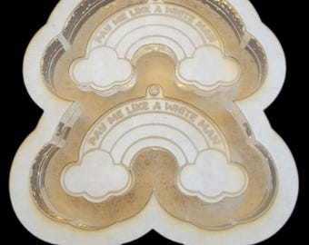 Molde de silicona para pendientes arcoíris "Pagame como un hombre blanco"