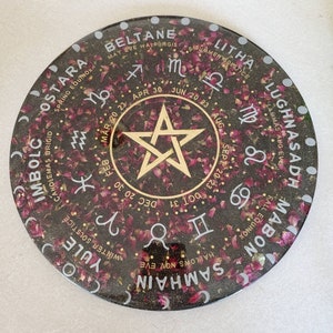 CUSTOM Pagan Calendar Wheel Of The Year  | Large Calendar Wheel of the Year | Calander Wheel  | Pagan Home Decor | Spiritual Home Decor |