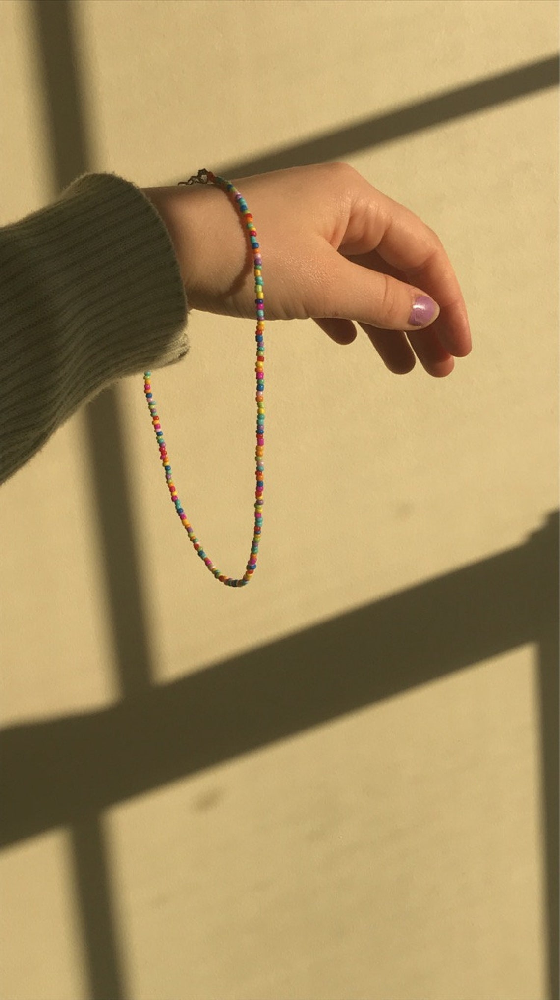 Multi Colored Beaded Necklace - Etsy