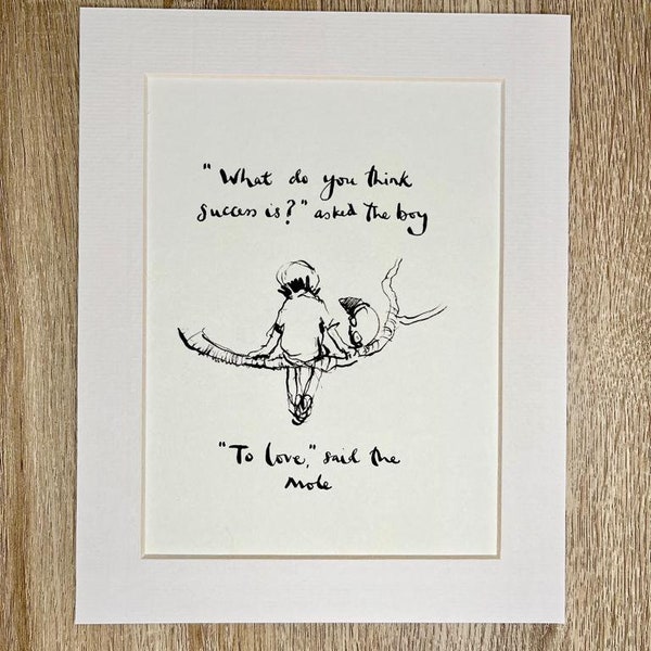 Charlie Mackesy mounted print - The Boy, The Mole, The Fox and The Horse book page art