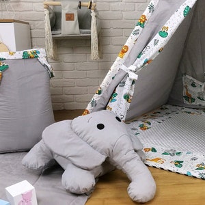 TEEPEE TENT WITH mat 4 animal cushion pillows a star pendant indoor/outdoor image 3