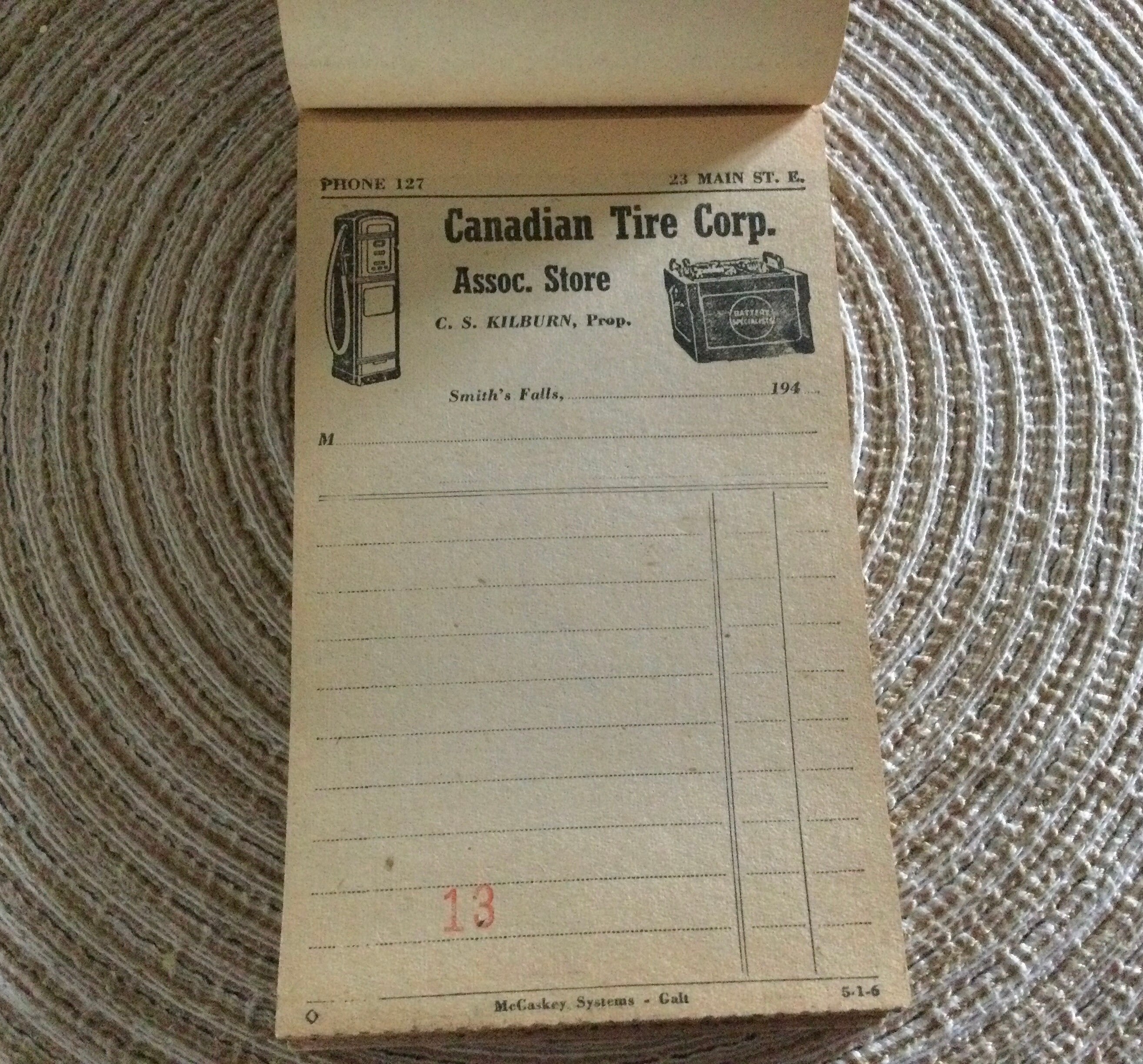 Canadian Tire Receipt Book 1940s Smiths Falls Mc Caskey Etsy