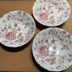 3 Rose Chintz, Johnson Brothers, 6 inch Bowls