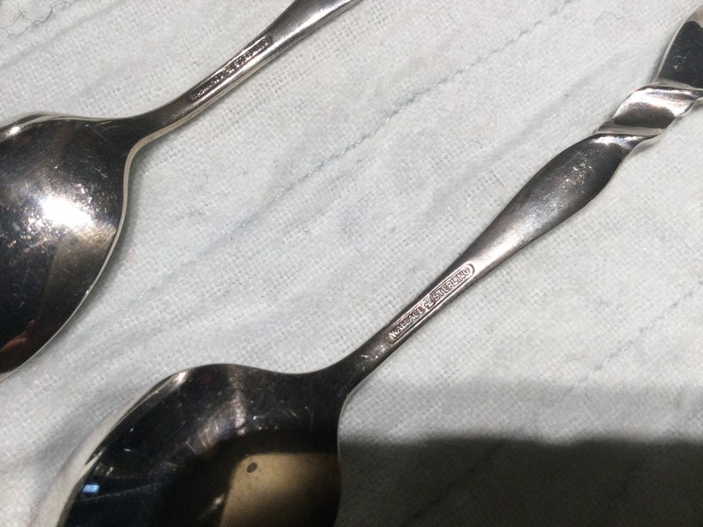 6 Wallace Sterling Silver,Silver Swirl Tea Spoons