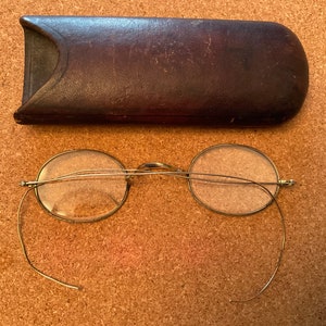 Antique Eye Glasses, Gold with Original Case 1890s