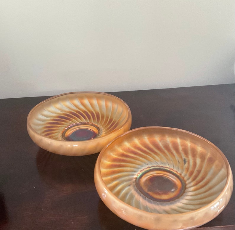 Two Fenton Carnival Glass Candy Dishes Serving Bowls. Etsy