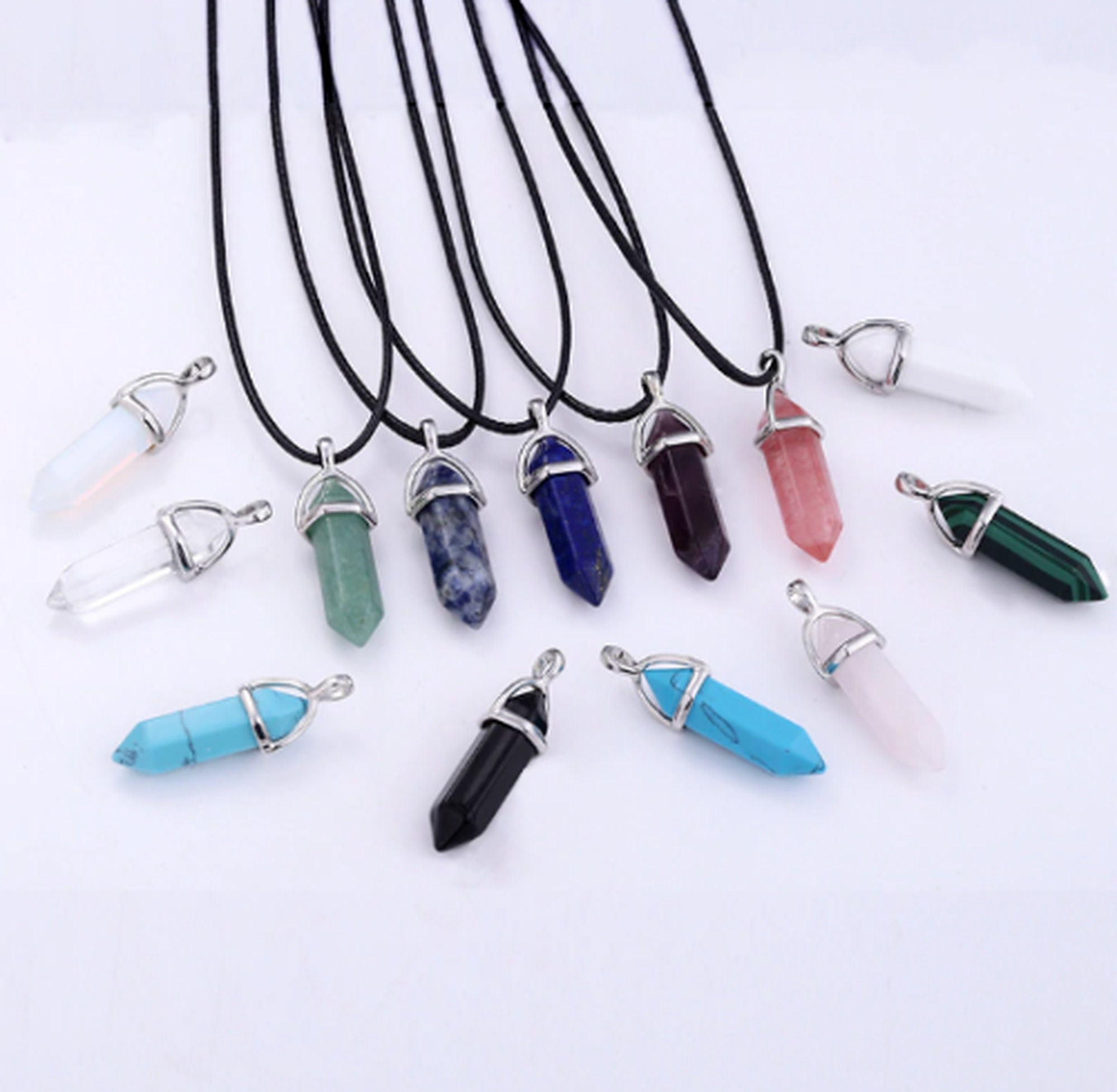 40x10mm Rectangle Pendant Natural Crystal Healing Stone Energy Gem Reiki Chakra Amethyst Necklace Charming Jewelry for Women Men - 36 40x10mm Rectangle Pendant Natural Crystal Healing Stone Energy Gem Reiki Chakra Amethyst Necklace Charming Jewelry for Women Men - 36