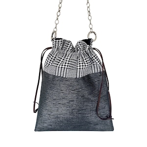 NOIR ET BLANC - sac bandoulière femme, accessoires noir et blanc, sac léger, sac seau