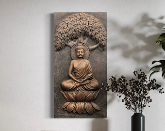 Buddha 3D Relief Wall Art – Handmade Meditation Decor