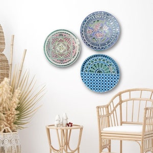 Handmade Lippan Art in Circular Pattern | Set of 3 | Each of size 12 inches
