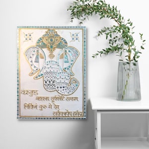 Handmade Ganesha Lippan Art | Size: 24X18 inches