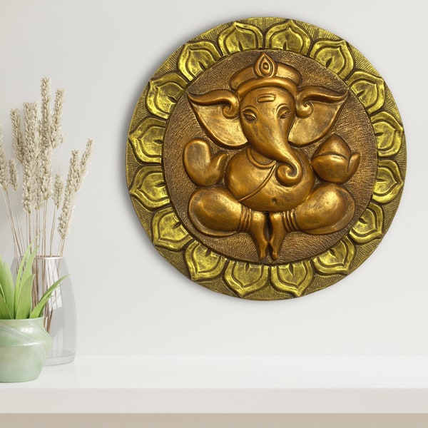 GANESHA 3D WALL ART - Vigneshwara Good Luck God - Art & Collectibles - Elephant Wall Decor - Indian God Wall Hanging - Lord Ganesha Wallart