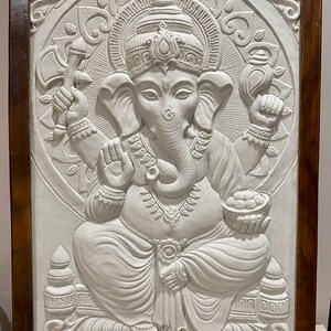 GANESHA WALL ART Ganesha Wall Decor Good Luck Decor Art & Collectibles Marble Wall Hanging Indian God Ganpati Wall Hanging image 8