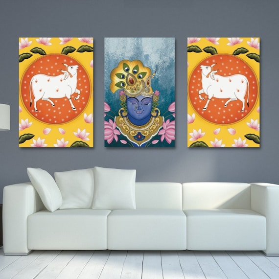 Pichwai Krishna Canvas Painting Set | Traditional Indian Art