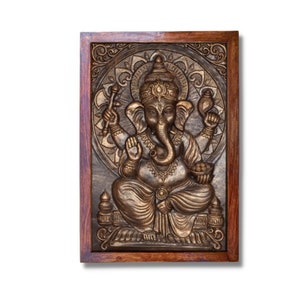 GANESHA WALL ART Ganesha Wall Decor Good Luck Decor Art & Collectibles Marble Wall Hanging Indian God Ganpati Wall Hanging image 5