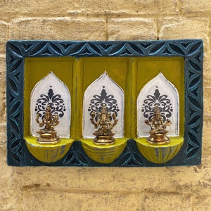 3 podium RAJASTHANI JHAROKHA WALL Art | Jharokha Wall Decor Accent | Ethnic HandMade Carved Unique Collectible Wall Hanging Indian Art
