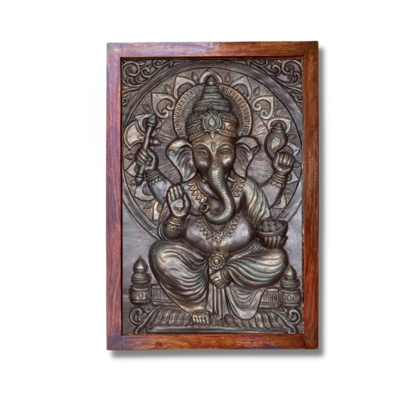 GANESHA WALL ART Ganesha Wall Decor Good Luck Decor Art & Collectibles Marble Wall Hanging Indian God Ganpati Wall Hanging image 6