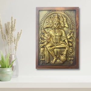 PANCHMUKHI HANUMAN WALL Art - Hindu God Painting - Bajrang Bali Wall Decor - Unique Resin Wall Hanging - Art & Collectibles - 3 D Wall Art