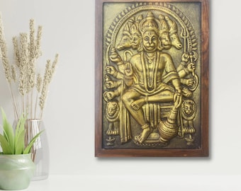 PANCHMUKHI HANUMAN WALL Art - Hindu God Painting - Bajrang Bali Wall Decor - Unique Resin Wall Hanging - Art & Collectibles - 3 D Wall Art