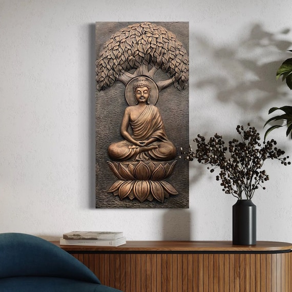 Buddha 3D Relief Wall Art – Handmade Meditation Decor - Etsy