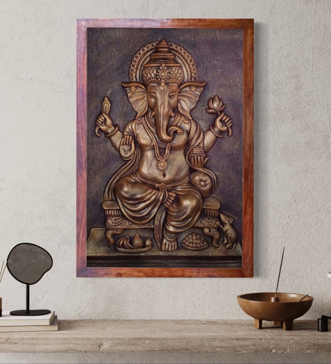 GANESHA WALL ART Ganesha Wall Decor Good Luck Decor Art & Collectibles