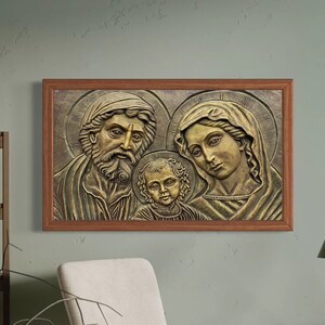 Handmade Holy Family 3D Relief Mural – Christian Wall Art - Etsy