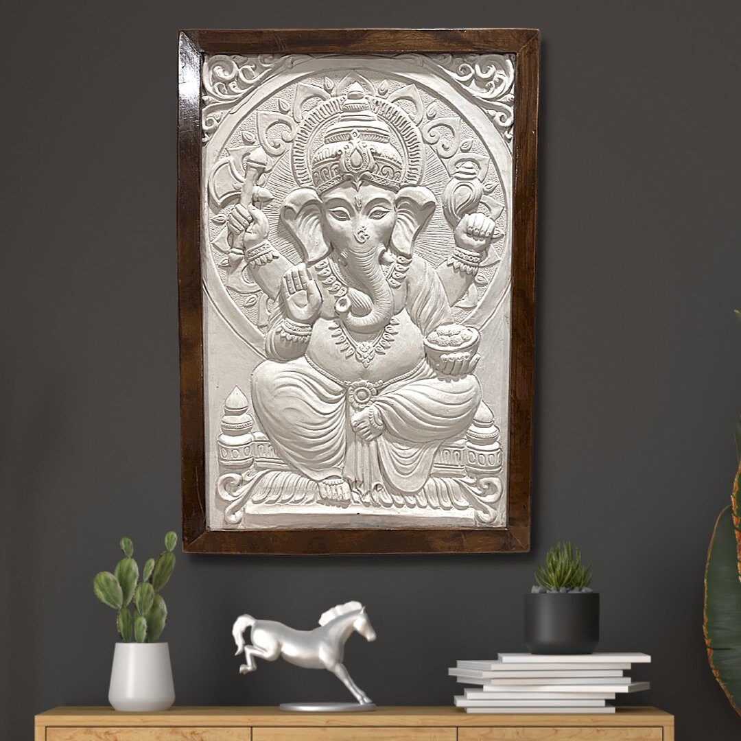GANESHA WALL ART Ganesha Wall Decor Good Luck Decor Art & Collectibles