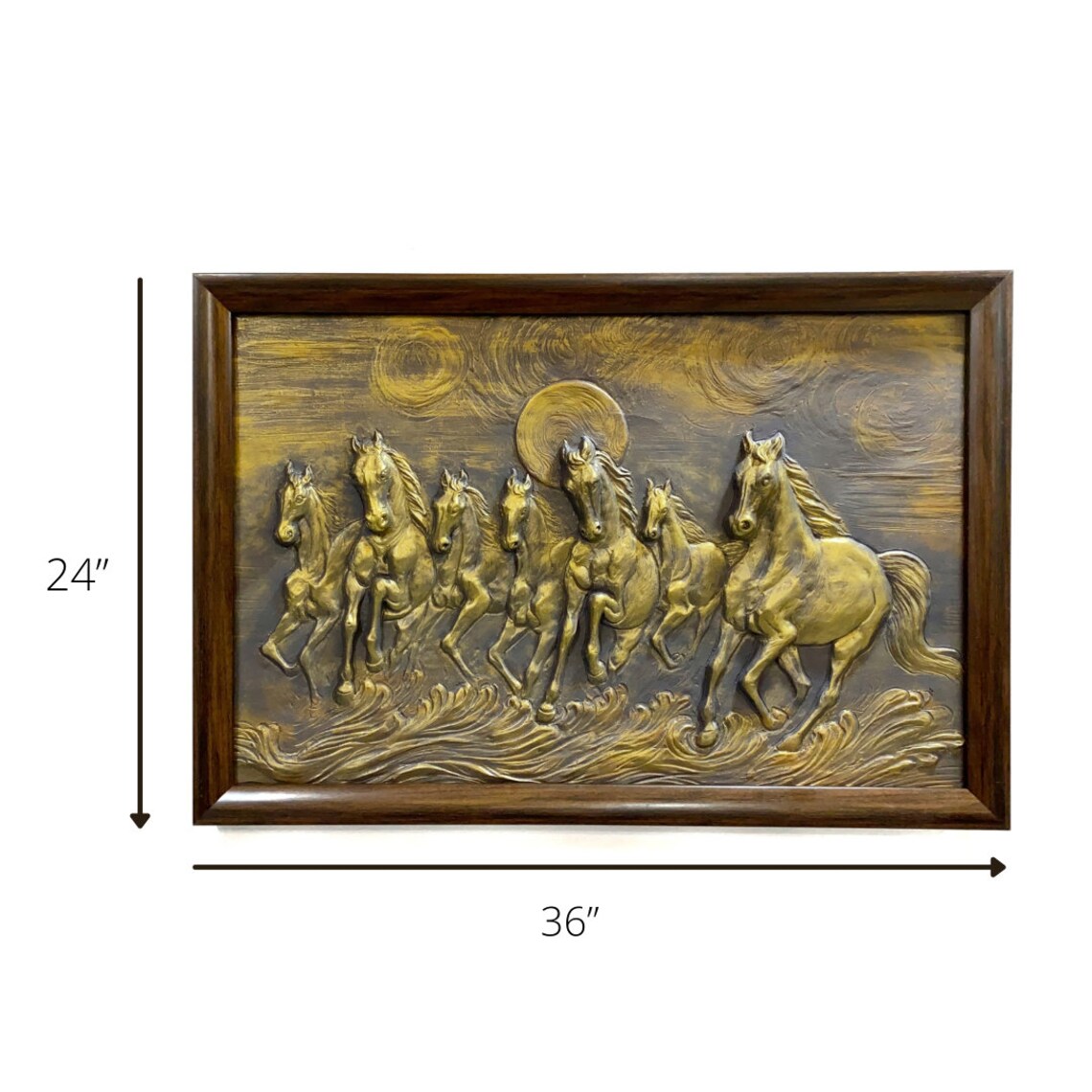 HORSES WALL HANGING Running Horses Art Seven Horses Relief Etsy