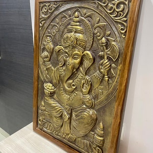 GANESHA WALL ART Ganesha Wall Decor Good Luck Decor Art & Collectibles Marble Wall Hanging Indian God Ganpati Wall Hanging image 3