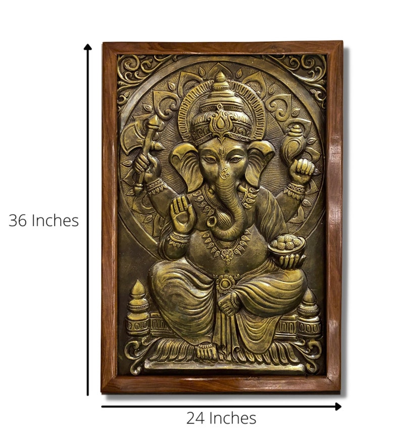 GANESHA WALL ART Ganesha Wall Decor Good Luck Decor Art & Collectibles Marble Wall Hanging Indian God Ganpati Wall Hanging image 4